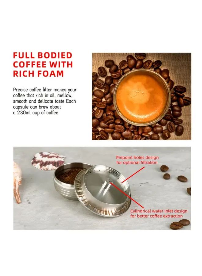 Stainless Steel Reusable Coffee Capsules For VertuoLine Plus Next And Pop 2 Pcs Capsules And 1 Pcs Tamper Set Dishwasher Safe With Precision Filter For Rich Smooth Brew - Image 5