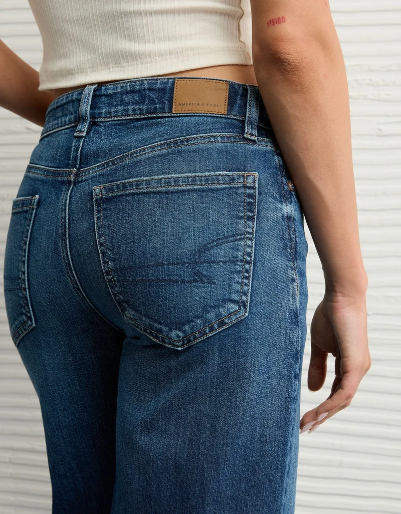 American Eagle  AE Dreamy Drape Stretch Super High-Waisted Baggy Wide-Leg Jean for Women | Best Price UAE