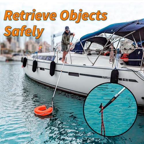 EXTEND-A-REACH Telescoping Boat Hook Pole for Docking // 5-12 ft Extension Push Pole for Boating // Aluminium Dock Pole with Hook // Multi-Purpose Telescopic Pole: Non-Slip, Durable, Floating, Lightweight & Sturdy - Image 4