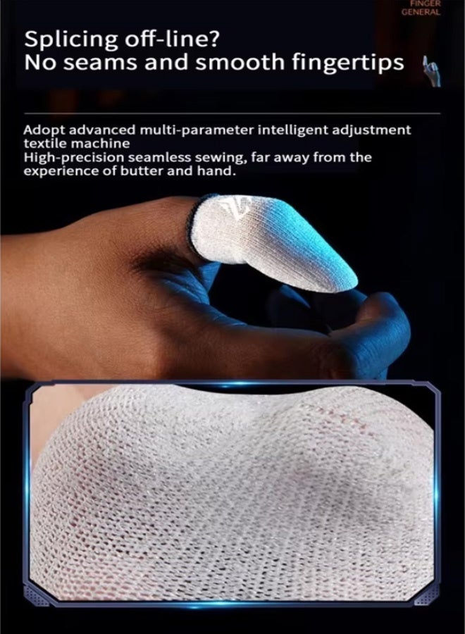 PCOMORE 2 Pairs Finger Sleeves Finger Gloves for Mobile Gaming – Touchscreen High Sensitivity Thumb Sleeves – Anti-Sweat Breathable Silver Fiber Seamless Gaming Gloves for PUBG, COD, Fortnite - Image 4