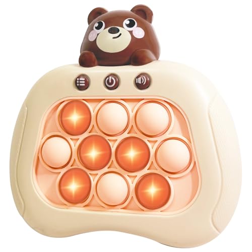 Intoypad Pop The Target Handheld Speed Push Game Machine A Fun Multiplayer Game for Family Sensory Fidget Toy Christmas Toys Gifts for 6 7 8 9 10 11 12 Years Old Kids Road Trip Car Games Kids Bear - Image 1