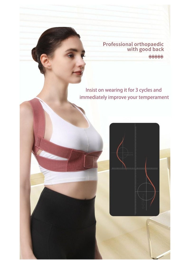Posture Corrector Back Corrector for Neck, Back and Shoulders Correct Anti Hump Corrector Orthopedic Bra for Scoliosis Kyphosis Back Splint Red, M
