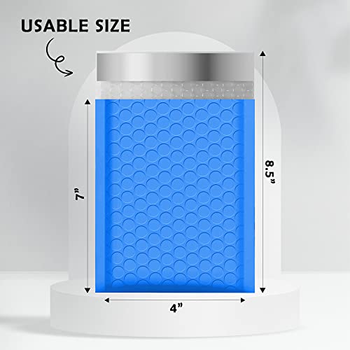 Yens Poly Bubble Mailers 4x8 50 Pack Blue Waterproof Self Seal Adhesive Shipping Bags, Cushioning Padded Envelopes for Shipping, Mailing, Packaging Usable 4x7 - Image 2