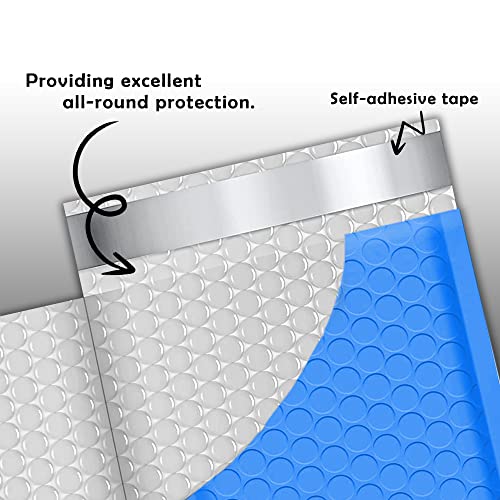 Yens Poly Bubble Mailers 4x8 50 Pack Blue Waterproof Self Seal Adhesive Shipping Bags, Cushioning Padded Envelopes for Shipping, Mailing, Packaging Usable 4x7 - Image 3