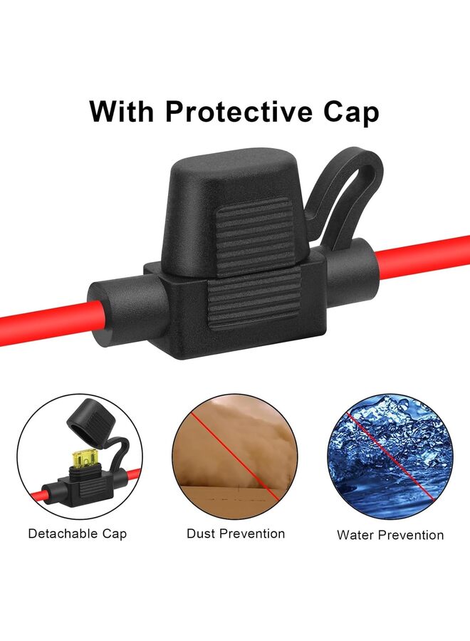 12V/24V Fixable Automotive Cigarette Lighter Socket with Extension Cord, 2.5 Sq. Cable Tinned Tail End for Replacement or DIY Replacement DC Power Socket (Size : 100Cm) - Image 3