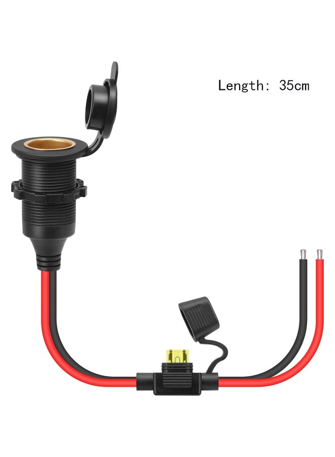 12V/24V Fixable Automotive Cigarette Lighter Socket with Extension Cord, 2.5 Sq. Cable Tinned Tail End for Replacement or DIY Replacement DC Power Socket (Size : 100Cm) - Image 5