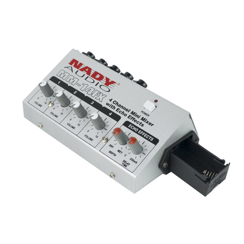 Nady ميكسر ميكروفون نادي MM-14FX رباعي القنوات مع تأثير صدى مدمج - مدخلات ومخرجات ¼" - تحكم في وقت التأخير وعمق الصوت - Image 3