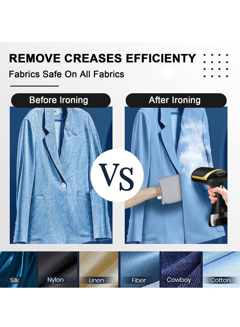 Portable Clothes Steamer, 1500W Handheld Garment Steamer For Clothing With Auto-Off, 300ml Water Tank, 30-Second Fast Heat-up, Fabric Wrinkles Remover Irons For Home, Travel - Image 4