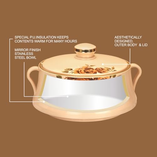 Nayasa Lorenzo 2000 ml Insulated Inner Stainless Steel Casserole - Beige - Image 5