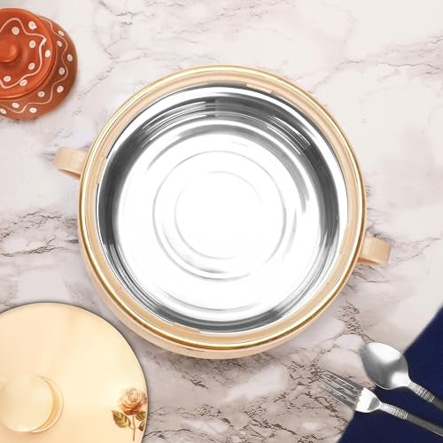 Nayasa Lorenzo 2000 ml Insulated Inner Stainless Steel Casserole - Beige - Image 2
