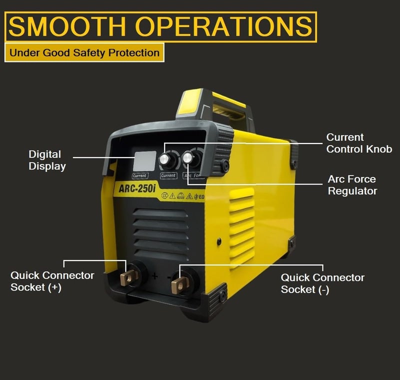 AEGON MMA250 Portable ARC Welding Machine | 250A IGBT Inverter Stick Welder with Digital Display, Hot Start, Anti-Stick - Image 4