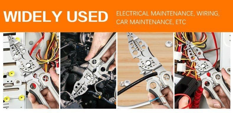 XBEY XBEY 12 in 1 Pliers Tool Sets Stainless Steel MultiTool Pliers Wire Cutter Stripper Crimping Tool For Electricians Crimping Plier Cable Cutter Electrician Scissor 12 in 1 Pliers Tool Sets  - Image 4