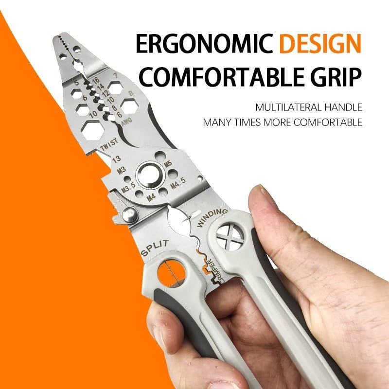 XBEY XBEY 12 in 1 Pliers Tool Sets Stainless Steel MultiTool Pliers Wire Cutter Stripper Crimping Tool For Electricians Crimping Plier Cable Cutter Electrician Scissor 12 in 1 Pliers Tool Sets  - Image 3