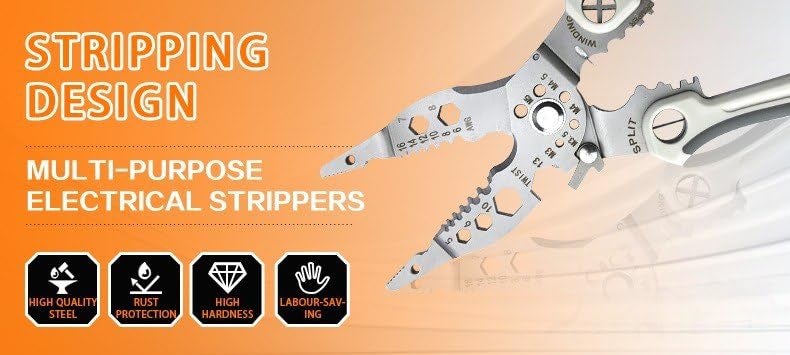 XBEY XBEY 12 in 1 Pliers Tool Sets Stainless Steel MultiTool Pliers Wire Cutter Stripper Crimping Tool For Electricians Crimping Plier Cable Cutter Electrician Scissor 12 in 1 Pliers Tool Sets  - Image 2