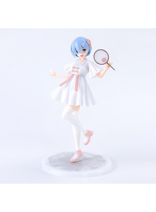 Direct Animation Hand-made Model Toys Beautiful Girl Hand-made Three-color National Style Chinese Clothing Lehm Hand-made-Color:Hanfu Rem Red 20cm(PC Bag + Color Box) - Image 2