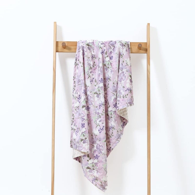 CREVENT Baby Girls Blanket for Crib Stroller Cot Cradle Car, Supper Soft and Pretty - Lavender Grapes 30x40 Inches - Image 3