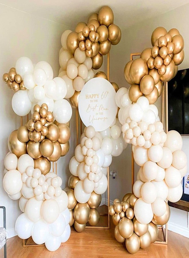 COKAOBE White and Gold Balloons Garland Kit, 124pcs White Metallic Gold Confetti Balloon Arch Kit for Wedding, Engagements Birthday Graduation Baby Shower Celebrations Anniversary Party Decorations - Image 5