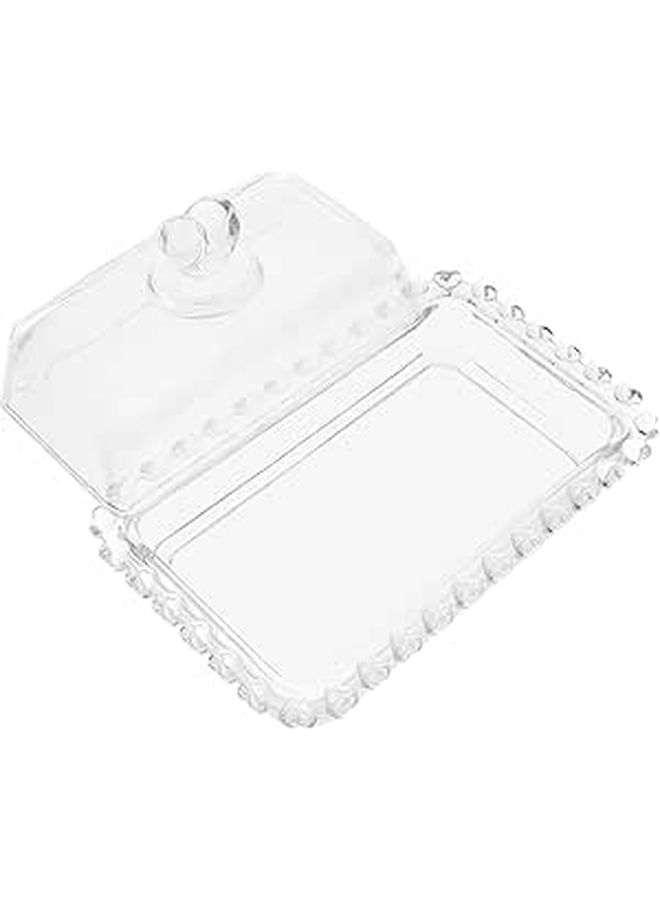 Glass Butter Dish With Lid Reusable Butter Plate Fridge Storage Dustproof Cover - Image 1