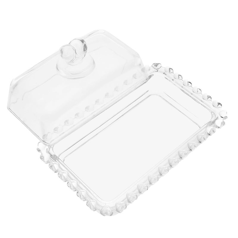 Glass Butter Dish With Lid Reusable Butter Plate Fridge Storage Dustproof Cover - Image 2