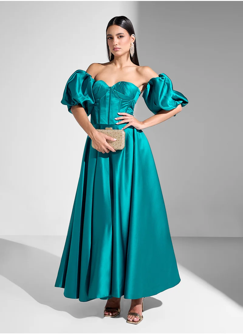 Akadia Fashion Buff sleeves corset dress