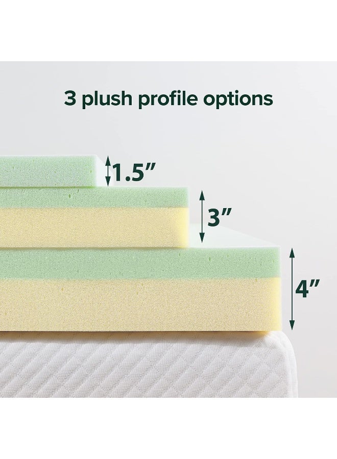 ZINUS 3 Inch Green Tea Memory Foam Mattress Topper PressureRelieving Layers CertiPURUS Certified Twin - Image 5