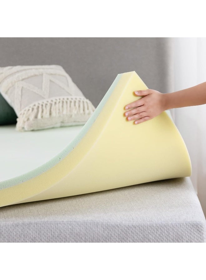 ZINUS 3 Inch Green Tea Memory Foam Mattress Topper PressureRelieving Layers CertiPURUS Certified Twin - Image 3
