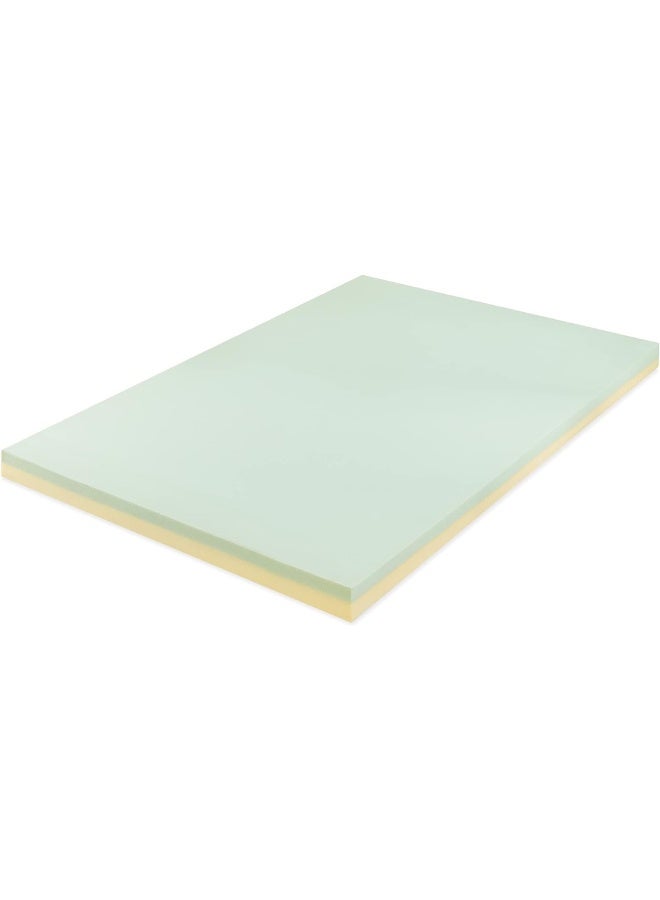ZINUS 3 Inch Green Tea Memory Foam Mattress Topper PressureRelieving Layers CertiPURUS Certified Twin - Image 1