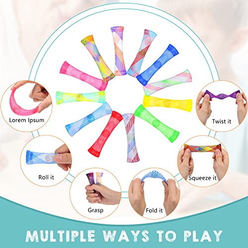 Macarrie 100 Pieces Marble Mesh Fidget Toy Stress Relieve Fidget Toy for Anxiety Sensory Quiet Marble Sensory Toys Silent Toys for School Office ADHD Add OCD Autism Gifts(Vivid Style) - Image 4
