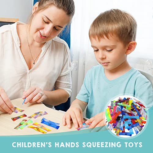 Macarrie 100 Pieces Marble Mesh Fidget Toy Stress Relieve Fidget Toy for Anxiety Sensory Quiet Marble Sensory Toys Silent Toys for School Office ADHD Add OCD Autism Gifts(Vivid Style) - Image 3