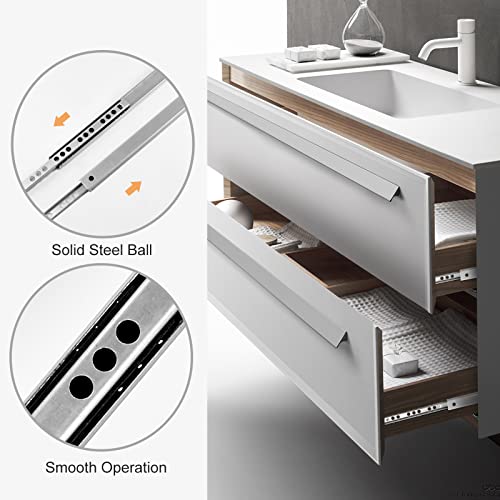 Masendelk 4pcs Ball Bearing Drawer Slides 12 Inch / 310mm, 2 Fold Metal Drawer Tracks, Two Way Slide Track Rail Glides with Mounting Screws - 0.67 Inch Wide - Image 4