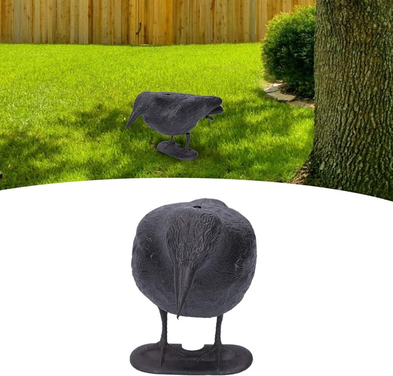 woobles Plastic Crow Decor, Hunting Decoy, Garden Decoration, Smooth Lines Simulation Crow, for Vegetable Garden Garden- - Image 4