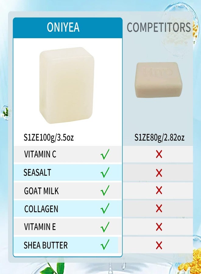 ONIYEA 2 PK Sea Salt Soap 3.5 Oz Each, Exfoliating Acne Deeply Clean Problem Skin, Natural Goat's Milk, All Skin Types, Face Wash Body Wash Skincare, Women Men Gift - Image 5