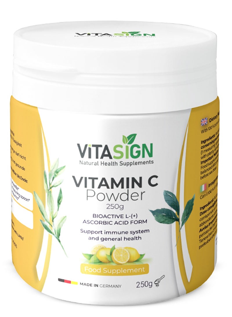 VITASIGN Premium Vitamin C Powder 250g – Pure L-(+)-Ascorbic Acid, Immune & General Health Support - Image 1