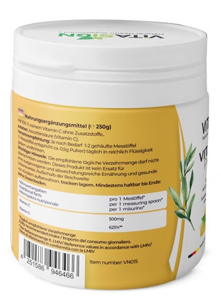 Premium Vitamin C Powder 250g – Pure L-(+)-Ascorbic Acid, Immune & General Health Support - view 2
