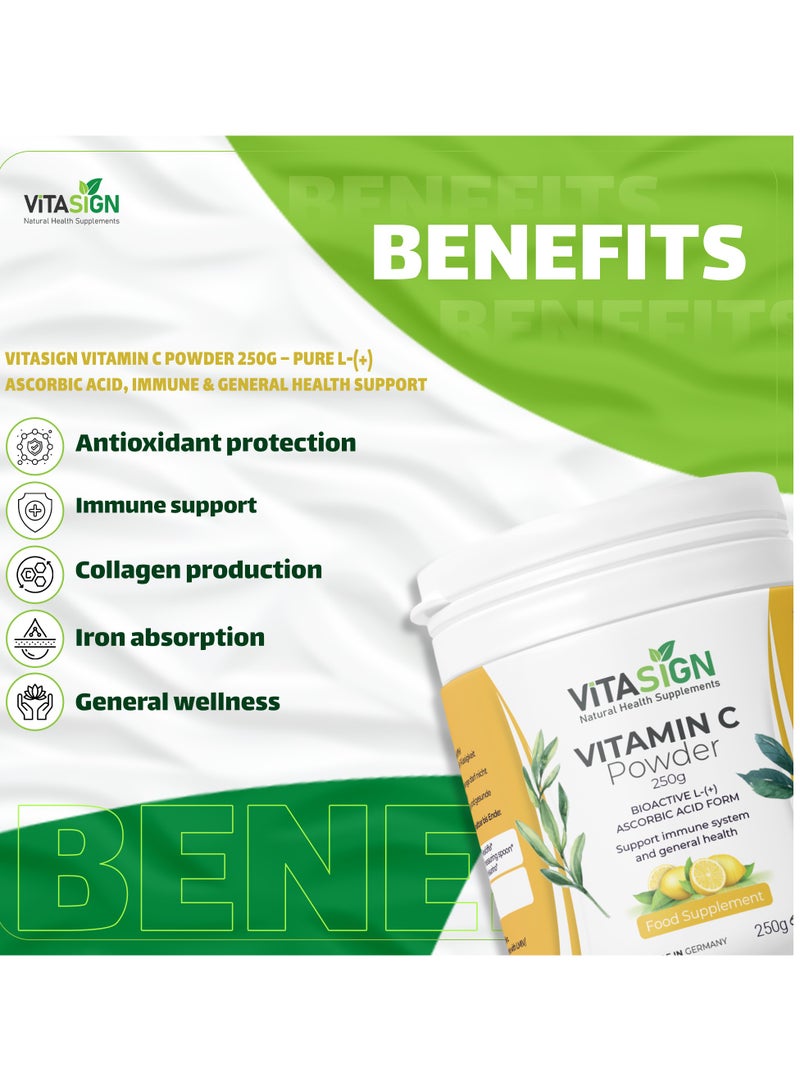 VITASIGN Premium Vitamin C Powder 250g – Pure L-(+)-Ascorbic Acid, Immune & General Health Support - Image 4
