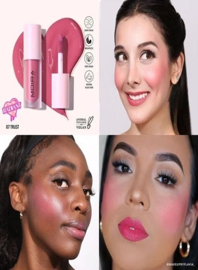 MOIRA Love Steady Liquid Blush – 07: Trust, Lightweight Buildable Formula, Long-Lasting Dewy Finish, Hydrating & Blendable, Vegan & Cruelty-Free, 0.17 fl. oz (5 ml) - Image 2