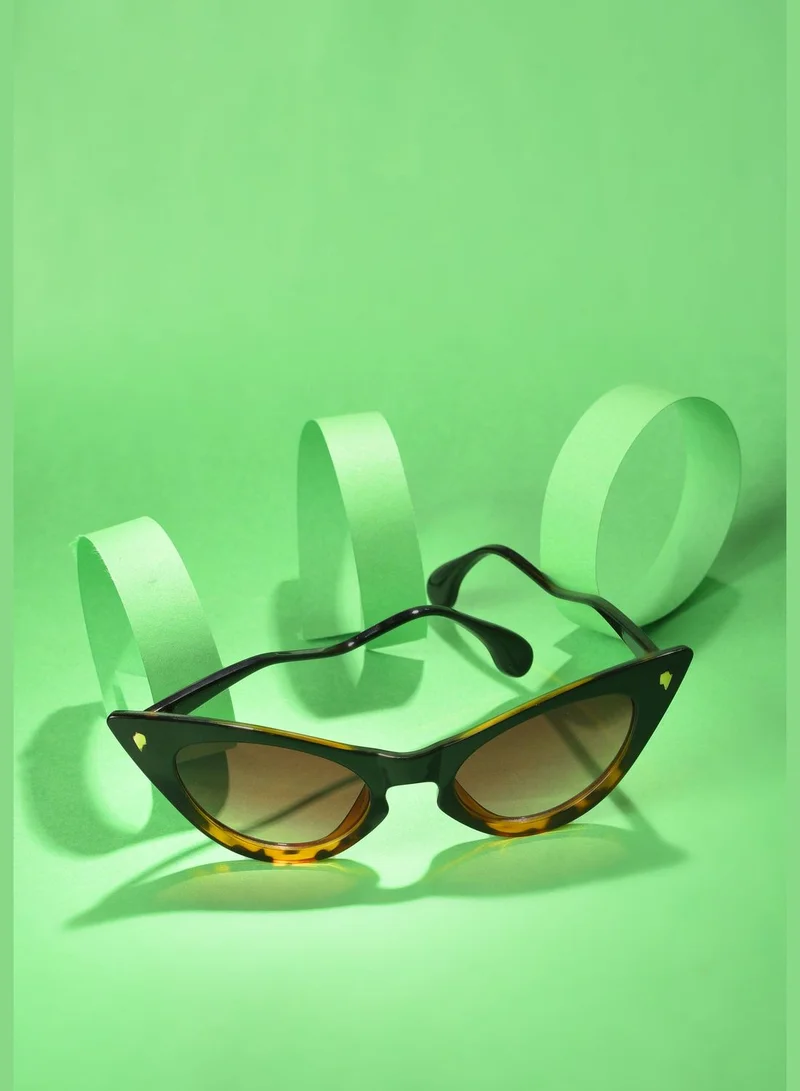 Haute Sauce Women Brown Lens Brown Cateye Sunglasses