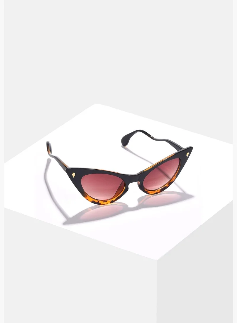 Haute Sauce Women Brown Lens Brown Cateye Sunglasses