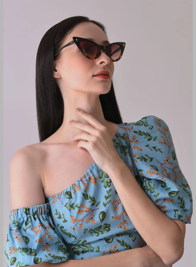 Haute Sauce Women Brown Lens Brown Cateye Sunglasses