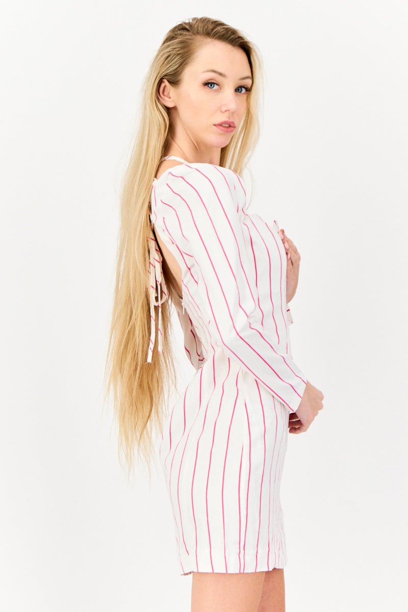 ASOS فستان ميني مخطط نسائي من أسوس لوكس، متعدد الألوان - Image 4
