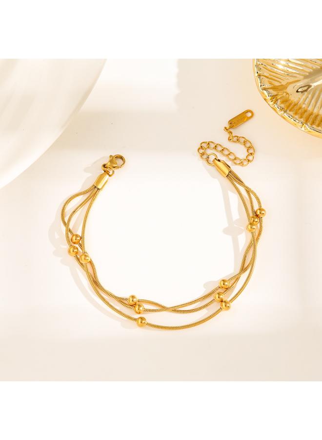 NIBEMINENT Popular Lucky Four-leaf Clover Bracelet 8k Gold Double-sided Ol Fritillary European And American Fashion New Elegant All-match 