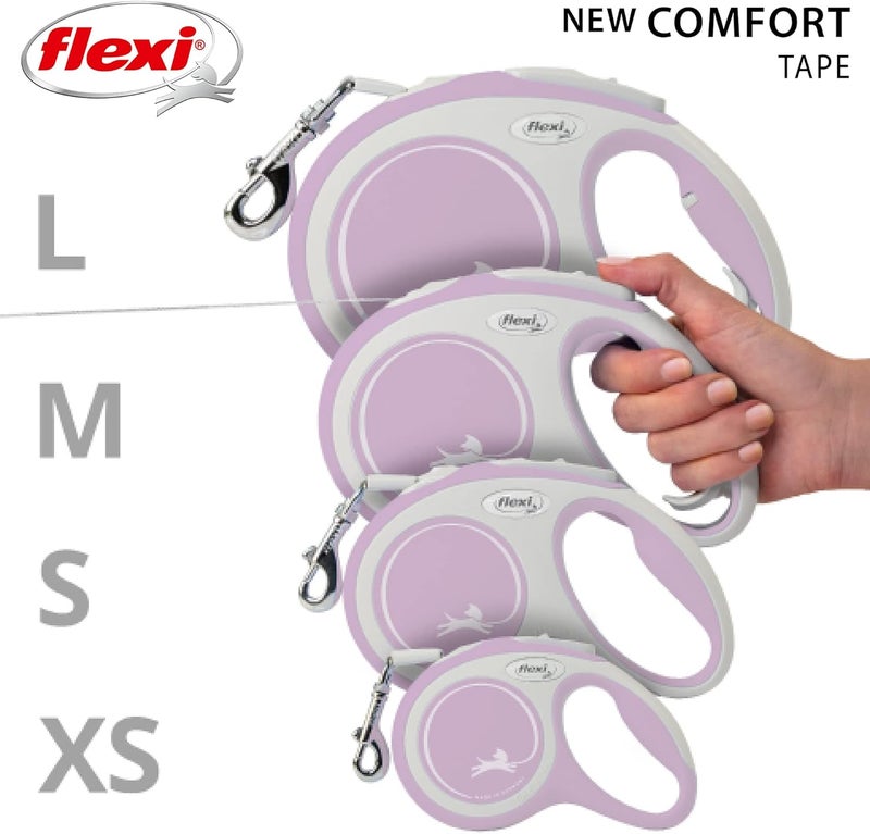 Flexi سير مرن مريح صغير جداً 3M رمادي ووردي قابل للسحب لكلاب تصل وزنها إلى 12 كجم/26 رطل - Image 5