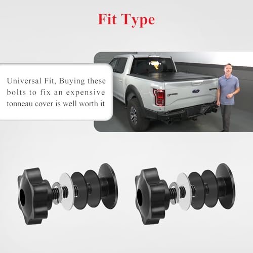 WFCYX 2 Set 254A0001 Tonneau Cover Clamp Service Kit - Elevator Bolt Assembly, Fit for Hard Folding Truck Bed Tonneau Cover, Universal Fit - Image 3