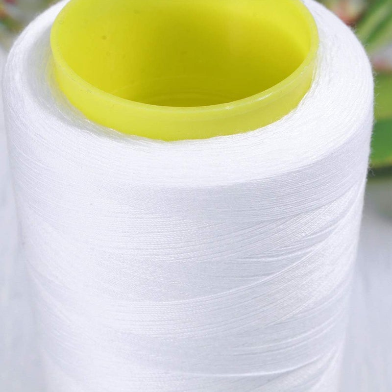 comfrt Polyester Sewing Thread Bobbin Thread for Sewing and Embroidery Machine 3000 Yards(White) - Image 1