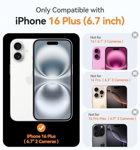 CANSHN Magnetic for iPhone 16 Plus Case Clear Upgraded Full Camera Protection Compatible with Magsafe NonYellowing Protective Shockproof Bumper Clear - Image 3