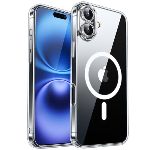 CANSHN Magnetic for iPhone 16 Plus Case Clear Upgraded Full Camera Protection Compatible with Magsafe NonYellowing Protective Shockproof Bumper Clear - Image 1