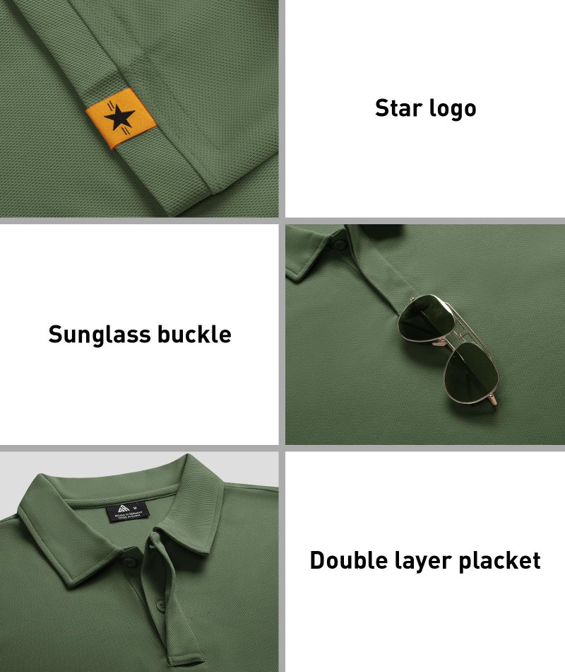 ZITY 3 Pack Mens Polo Shirt Short Sleeve Sports Performance Business Casual Golf Shirts for Men Collared Tactical T-Shirts Grey Black Green 3X-Large - Image 2