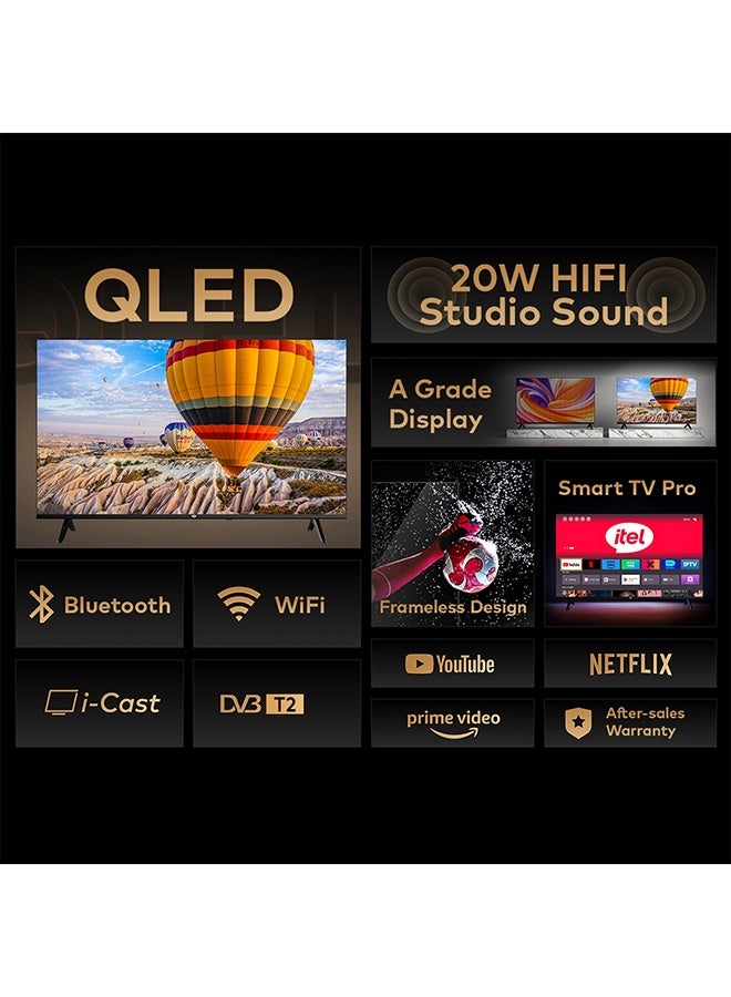 إيتيل تلفزيون ذكي QLED مقاس 32 بوصة مع مثبت جدار| دقة HD ‏1366 × 768 | نظام أندرويد TV مع Wi-Fi وDLNA | معالج رباعي النواة | قدرة سماعات 20 واط | منفذا HDMI عدد 2 ومنفذا USB عدد 2 | يدعم Netflix وYouTube وPrime Video | معدل تحديث 60 هرتز | موديل سنة 2025 L3260KN اسود - Image 4