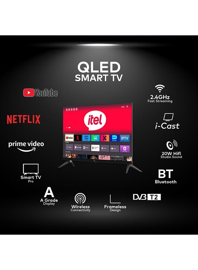 إيتيل تلفزيون ذكي QLED مقاس 32 بوصة مع مثبت جدار| دقة HD ‏1366 × 768 | نظام أندرويد TV مع Wi-Fi وDLNA | معالج رباعي النواة | قدرة سماعات 20 واط | منفذا HDMI عدد 2 ومنفذا USB عدد 2 | يدعم Netflix وYouTube وPrime Video | معدل تحديث 60 هرتز | موديل سنة 2025 L3260KN اسود - Image 5