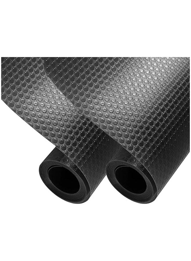 MahMir Non-Slip Shelf Liner for Kitchen 2Rolls(150 x 45cm) EVA Food Grade, on-Adhesive Drawer Mats Liner, Original Smooth Liner, Durable Strong Grip, Stain Proof Shelf for Drawer (Transparent Black)  - Image 1